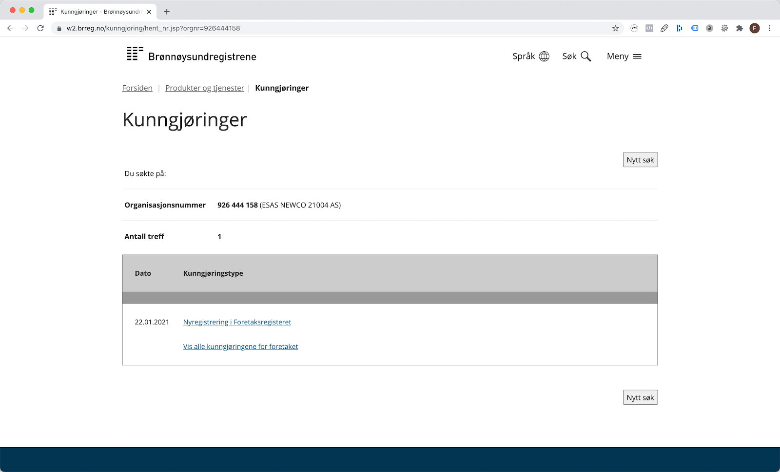Kjøper du et hylleselskap fra en etablert aktør bør det ikke være lenge siden selskapet er nyregistrert i Foretaksregisteret